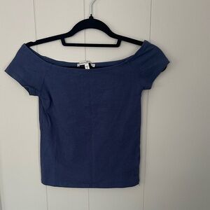 Express Off-Shoulder Navy Tee